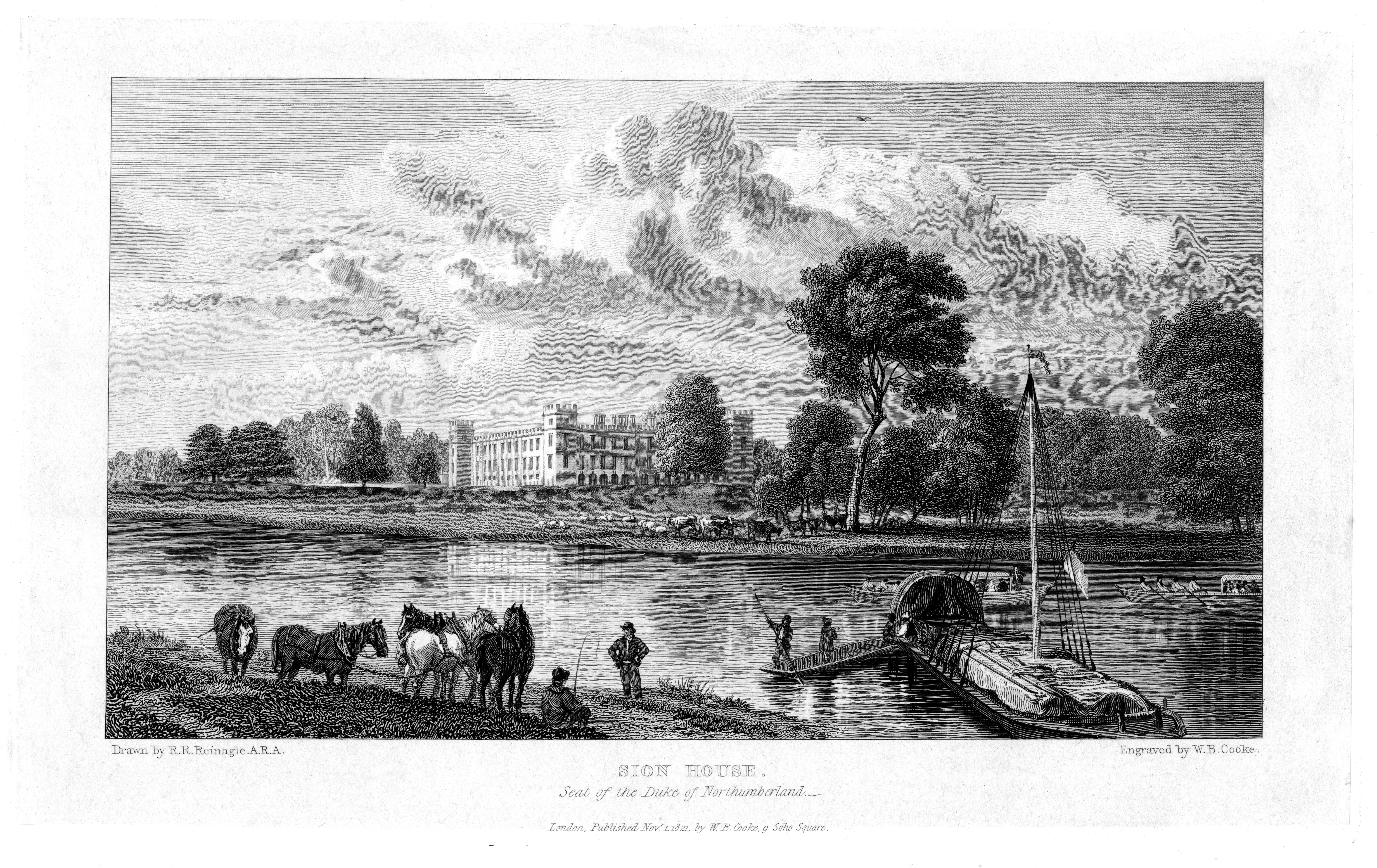 Isleworth Syon House,prints,river view
